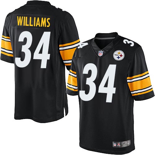 Men's Limited DeAngelo Williams Nike Jersey Black Home - #34 NFL Pittsburgh Steelers